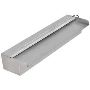 N&eacute;gysz&ouml;gletes rozsdamentes ac&eacute;l medence sz&ouml;kők&uacute;t LED f&eacute;nyekkel 45 cm