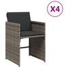 vidaXL 4 db sz&uuml;rke polyrattan kerti sz&eacute;k p&aacute;rn&aacute;val