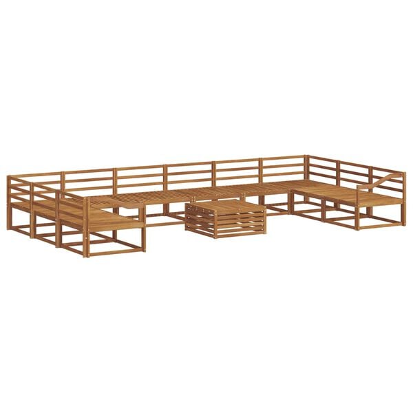 vidaXL K&uuml;lt&eacute;ri kanap&eacute; szett 11 pcs Term&eacute;szetes T&ouml;m&ouml;r Ak&aacute;cfa