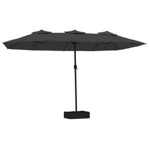 vidaXL antracitsz&uuml;rke dupla tetős LED-es napernyő 449x265 cm
