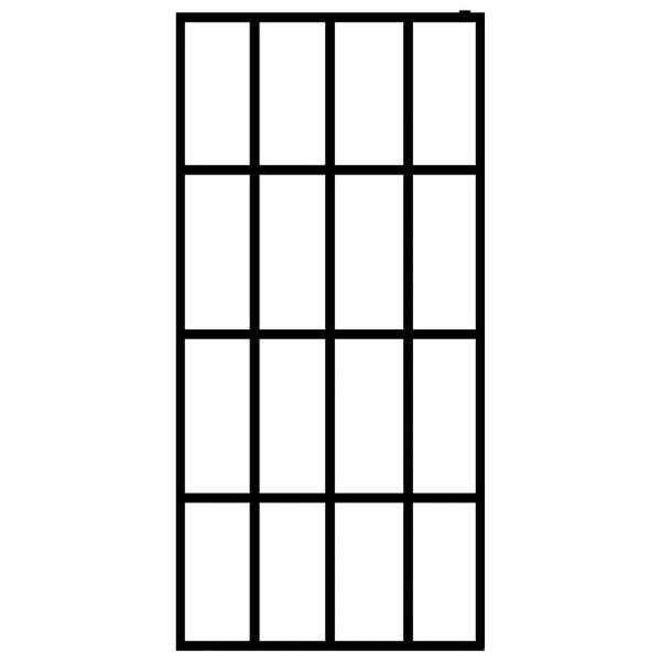 vidaXL fekete ESG &uuml;veg &eacute;s alum&iacute;nium zuhanyfal polccal 90 x 195 cm