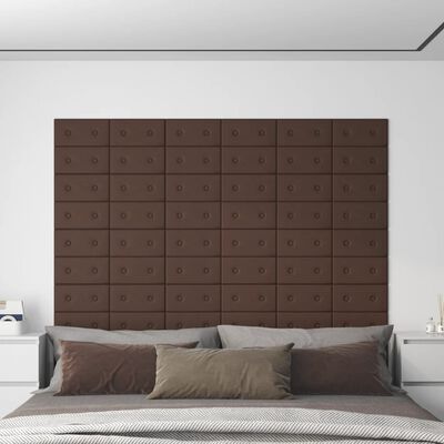 vidaXL 12 db barna műbőr fali panel 30 x 15 cm 0,54 m²
