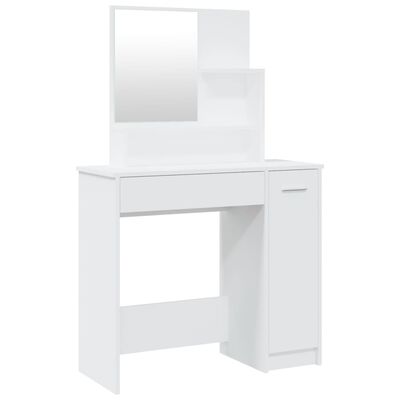 vidaXL fehér fésülködőasztal tükörrel 86,5 x 35 x 136 cm