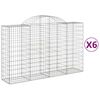 vidaXL 6 db &iacute;ves horganyzott vas gabion kos&aacute;r 200x50x120/140 cm