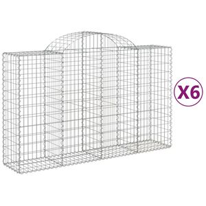 vidaXL 6 db &iacute;ves horganyzott vas gabion kos&aacute;r 200x50x120/140 cm