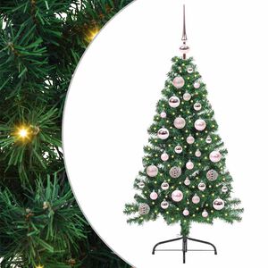 vidaXL Mesters&eacute;ges, előre vil&aacute;g&iacute;tott kar&aacute;csonyi fa Z&ouml;ld 120 cm PVC