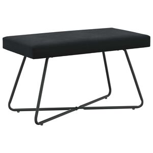 vidaXL pad Egysz&iacute;nű Fekete 80 x 40 x 45 cm B&aacute;rsony