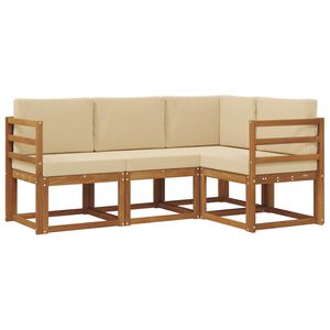 vidaXL K&uuml;lt&eacute;ri kanap&eacute; szett p&aacute;rn&aacute;val 4 pcs Term&eacute;szetes &eacute;s b&eacute;zs