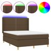 vidaXL barna sz&ouml;vet rug&oacute;s &eacute;s LED-es &aacute;gy matraccal 140x190 cm