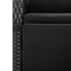 vidaXL 7 r&eacute;szes fekete polyrattan kerti &eacute;tkezőgarnit&uacute;ra p&aacute;rn&aacute;val