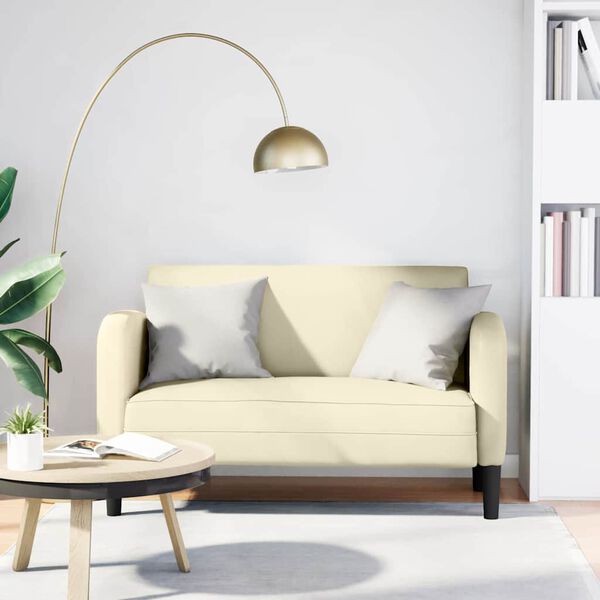 vidaXL krém műbőr loveseat kanapé 110 cm