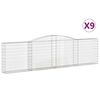 vidaXL 9 db íves horganyzott vas gabion kosár 400x30x100/120 cm