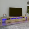 vidaXL sonoma t&ouml;lgy sz&iacute;nű TV-szekr&eacute;ny LED-l&aacute;mp&aacute;kkal 260x36,5x40 cm