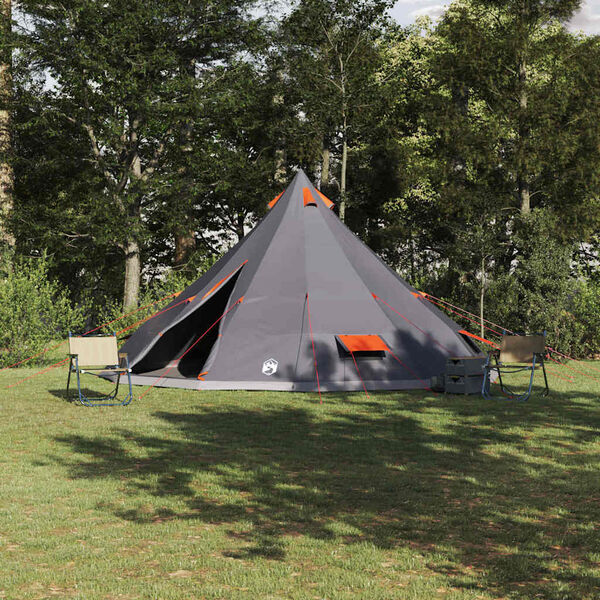 vidaXL Családi Tipi sátor tetővel Szürke és narancs 560 x 560 x 300 cm