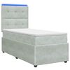 vidaXL LED Boxspring &Aacute;gy Mattal Vil&aacute;gossz&uuml;rke 90 x 190 cm B&aacute;rsony