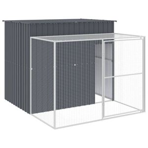 vidaXL antracitsz&uuml;rke horganyzott ac&eacute;l kutyakennel 214x253x181 cm