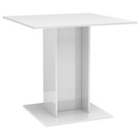 vidaXL magasfényű fehér szerelt fa étkezőasztal 80 x 80 x 75 cm