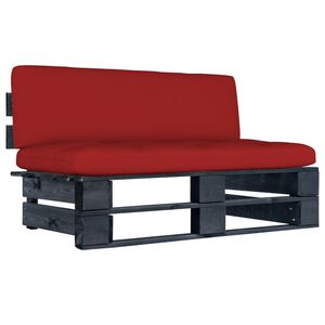 vidaXL fekete impregn&aacute;lt fenyőfa kerti k&ouml;z&eacute;pső raklapkanap&eacute;