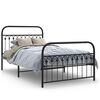 vidaXL fekete f&eacute;m &aacute;gykeret fej- &eacute;s l&aacute;bt&aacute;ml&aacute;val 107 x 203 cm