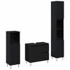 vidaXL F&uuml;rdőszoba b&uacute;tor szett 3 pcs Fekete t&ouml;lgy 30 x 30 x 190 cm