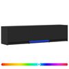 vidaXL LED-es t&eacute;v&eacute;&aacute;llv&aacute;ny 165 x 34 x 40 cm Fekete M&eacute;rn&ouml;ki fa