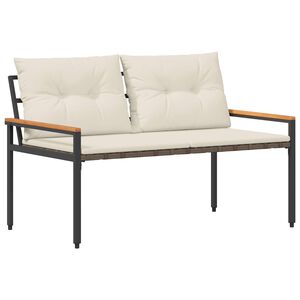 vidaXL Kerti pad 2 -Seater 116 x 67,5 x 72 cm polirattan Kr&eacute;mfeh&eacute;r