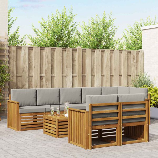 vidaXL &Uuml;lőgarnit&uacute;r&aacute;k 9 pcs Term&eacute;szetes &eacute;s Vil&aacute;gossz&uuml;rke T&ouml;m&ouml;r Ak&aacute;cfa