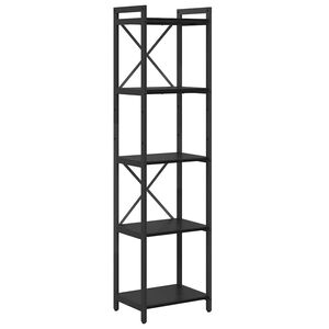 vidaXL K&ouml;nyvespolc 40 x 30 x 155 cm Szerelt Fa Fekete t&ouml;lgy