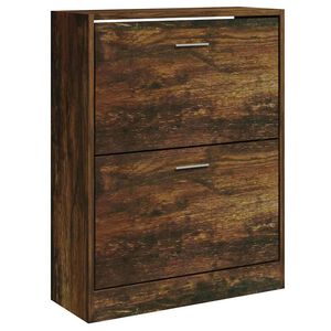 vidaXL f&uuml;st&ouml;s t&ouml;lgy sz&iacute;nű szerelt fa cipősszekr&eacute;ny 63x24x81 cm