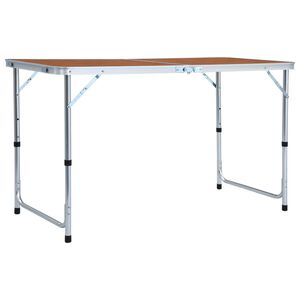 vidaXL &ouml;sszecsukhat&oacute; alum&iacute;nium kempingasztal 120 x 60 cm