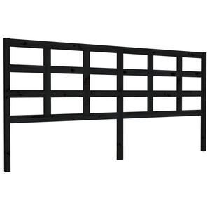 vidaXL fekete t&ouml;m&ouml;r fenyőfa &aacute;gyfejt&aacute;mla 205,5 x 4 x 100 cm