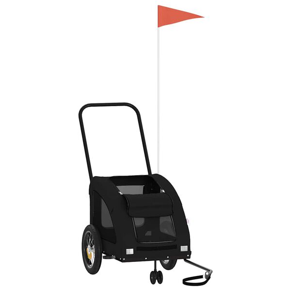 vidaXL fekete oxford sz&ouml;vet &eacute;s vas kis&aacute;llatsz&aacute;ll&iacute;t&oacute; ker&eacute;kp&aacute;r-ut&aacute;nfut&oacute;