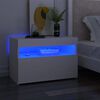 vidaXL feh&eacute;r &eacute;jjeliszekr&eacute;ny LED-l&aacute;mp&aacute;kkal 60x35x40 cm szerelt fa