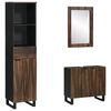 vidaXL F&uuml;rdőszoba b&uacute;tor szett fi&oacute;kkal 3 pcs Walnut barna Faanyag