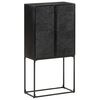 vidaXL fekete t&ouml;m&ouml;r ak&aacute;cfa &eacute;s mang&oacute;fa t&aacute;lal&oacute;szekr&eacute;ny 60 x 30 x 120 cm