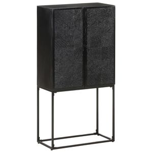 vidaXL fekete t&ouml;m&ouml;r ak&aacute;cfa &eacute;s mang&oacute;fa t&aacute;lal&oacute;szekr&eacute;ny 60 x 30 x 120 cm
