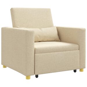 vidaXL Kih&uacute;zhat&oacute; kanap&eacute;&aacute;gy egyszem&eacute;lyes Kr&eacute;m 90 x 165 x 87 cm sz&ouml;vet