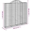 vidaXL 30 db íves horganyzott vas gabion kosár 200x50x180/200 cm