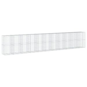 vidaXL horganyzott vas gabion kos&aacute;r fed&eacute;llel 1100 x 100 x 200 cm