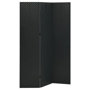 vidaXL fekete ac&eacute;l 3-paneles t&eacute;relv&aacute;laszt&oacute; 120 x 180 cm