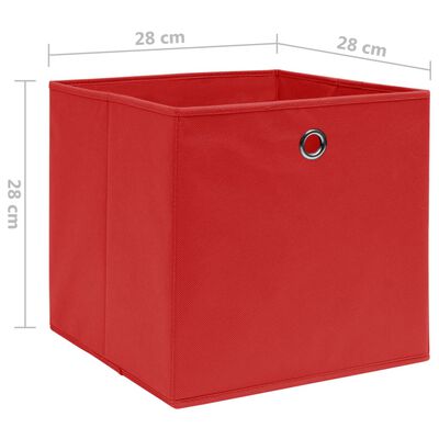 vidaXL 10 db piros nem szőtt szövet tárolódoboz 28 x 28 x 28 cm