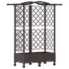 vidaXL Magas&iacute;tott &Aacute;gy Trellis-szel &eacute;s Tetővel Barna 124 x 40 x 129 cm