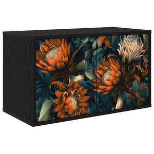 vidaXL Fals&iacute;that&oacute; TV Szekr&eacute;ny LOCHEM 69 x 33 x 40 cm Fekete T&ouml;lgy