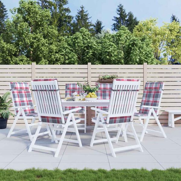 vidaXL 6 db piros kock&aacute;s oxford-sz&ouml;vet magas h&aacute;tt&aacute;ml&aacute;j&uacute; sz&eacute;kp&aacute;rna