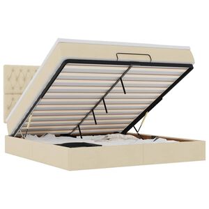 vidaXL oszm&aacute;n &aacute;gykeret matracokkal kr&eacute;m 180x200cm sz&ouml;vet