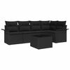 vidaXL Kerti Kanap&eacute; Szett p&aacute;rn&aacute;val 6 pcs polirattan