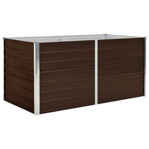 vidaXL barna kerti magas&aacute;gy&aacute;s horganyzott ac&eacute;lb&oacute;l 160 x 80 x 77 cm