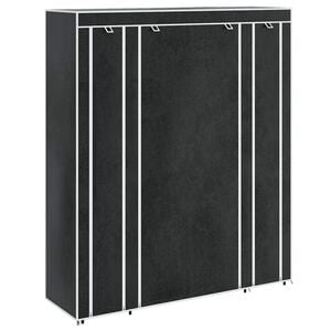vidaXL fekete sz&ouml;vet ruh&aacute;sszekr&eacute;ny t&aacute;rol&oacute;rekeszekkel 45x150x176 cm