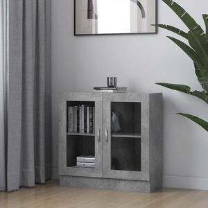 vidaXL betonsz&uuml;rke szerelt fa vitrinszekr&eacute;ny 82,5 x 30,5 x 80 cm