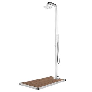 vidaXL rozsdamentes ac&eacute;l kerti zuhany barna aljjal 230 cm